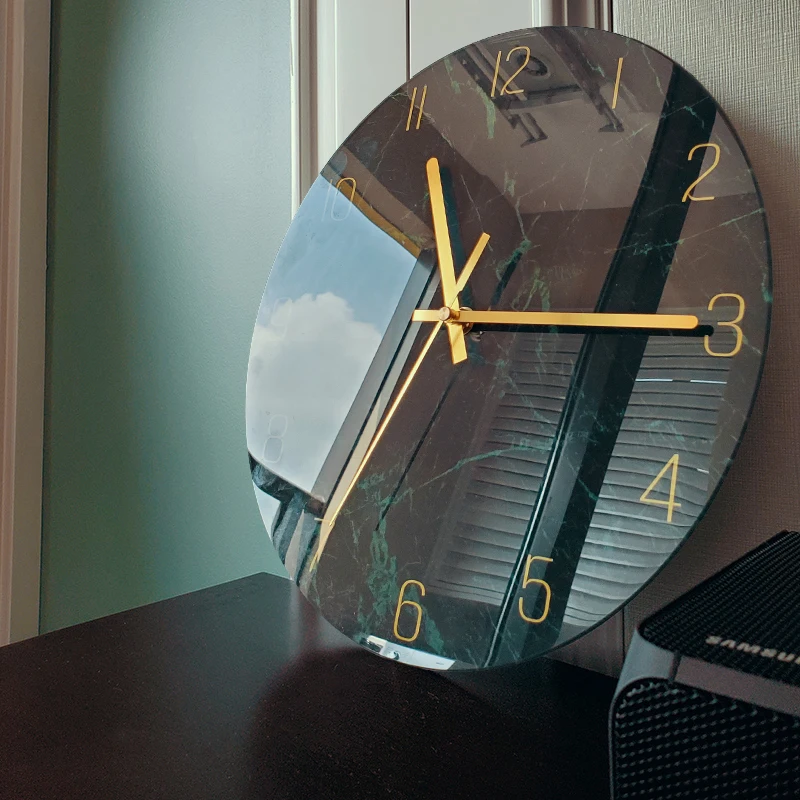 Итальянские настенные часы, цифровые круглые дизайнерские бесшумные настенные часы, односторонние стеклянные часы для гостиной, украшение для дома