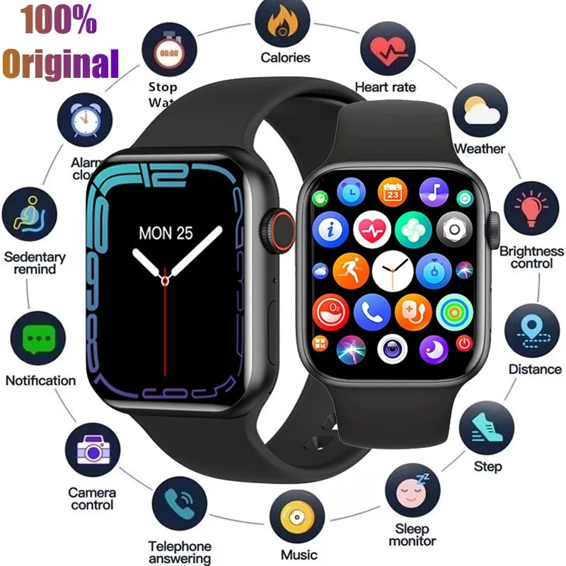 

Умные часы с беспроводной зарядкой, умные часы с Bluetooth, часы для звонков, мужской и женский фитнес-браслет, пользовательские часы, лицо для телефона Apple