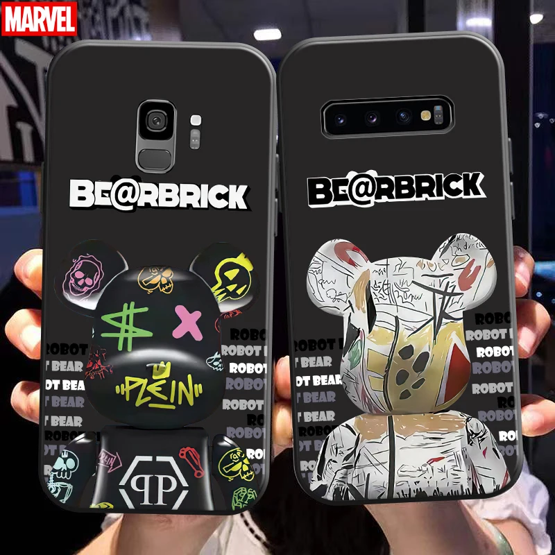 

Luxury Fashion Cute Bear Phone Case For Samsung Galaxy S10 S10E S10 Lite S9 S8 Plus Samsung S10 5G Coque TPU Back Funda Black
