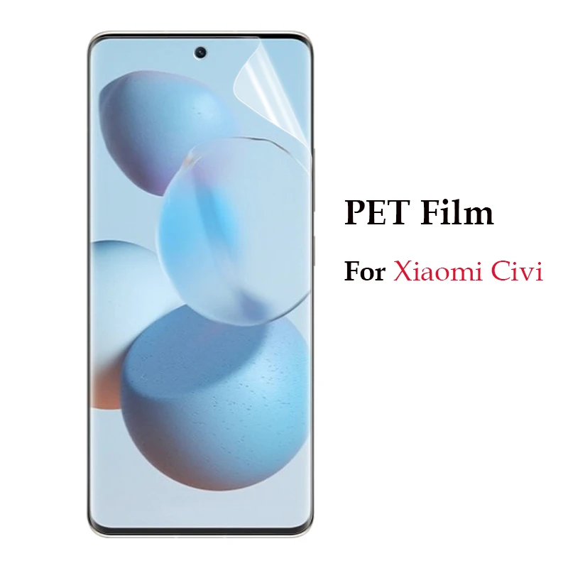 PET Film For Xiaomi Civi Mi Civi Xiaomicivi Micivi Curved Full Coverage Ultra-thin Fingerprint Unlock HD Soft Protective Film