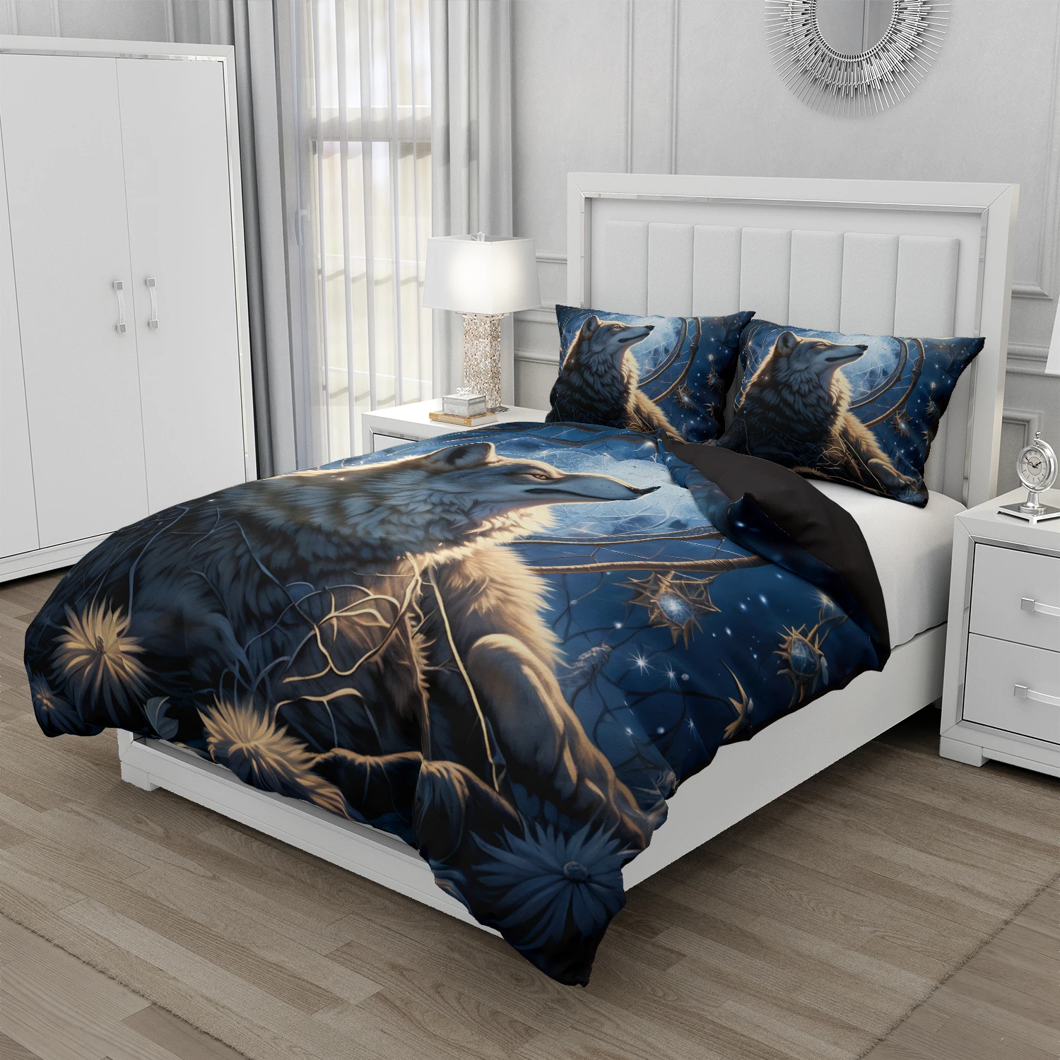 Комплект постельного белья в богемном стиле с пододеяльником и 3D рисунком Ловца