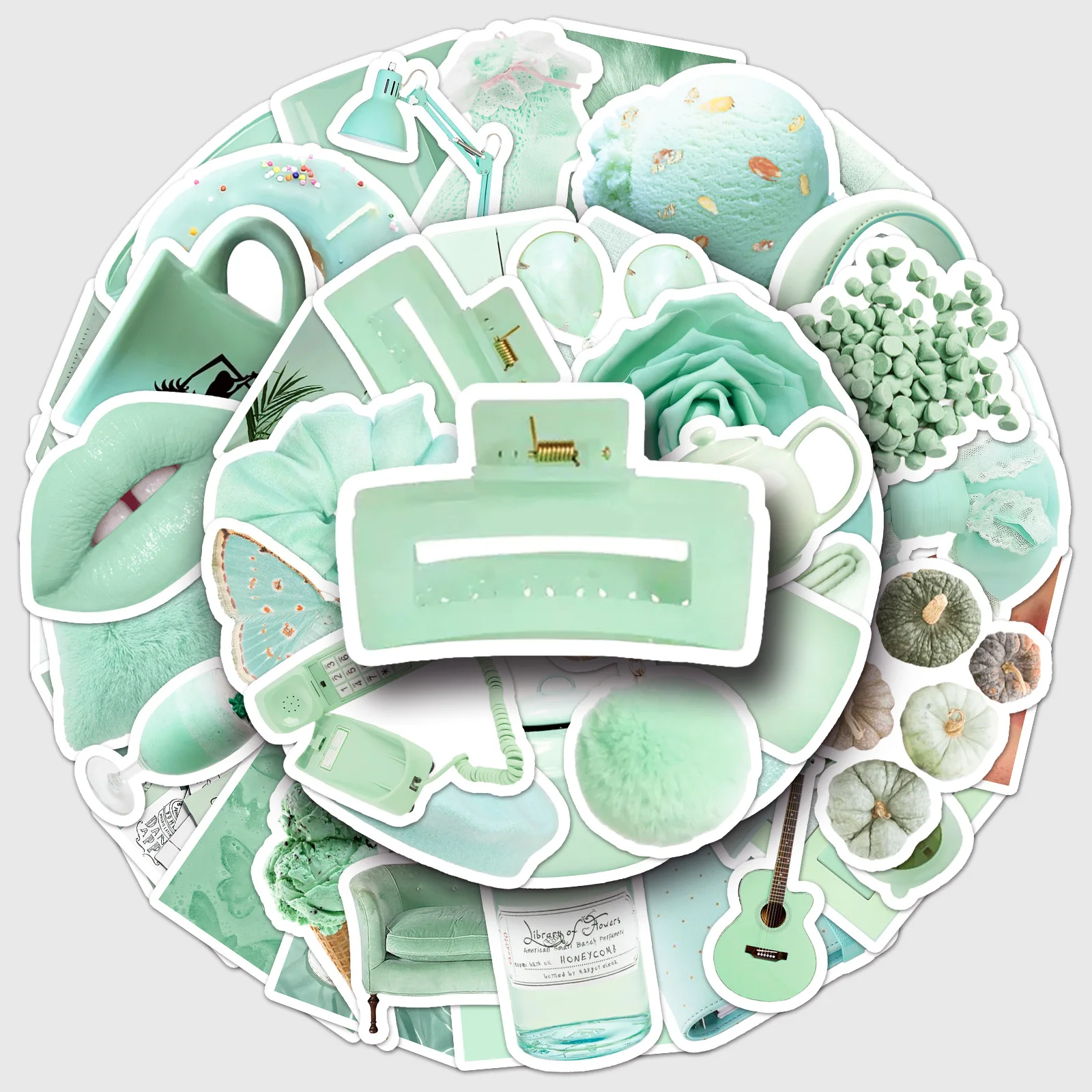10/30/50 шт. мятно-зеленый Ins стиль мультфильм граффити наклейки DIY телефон гитара