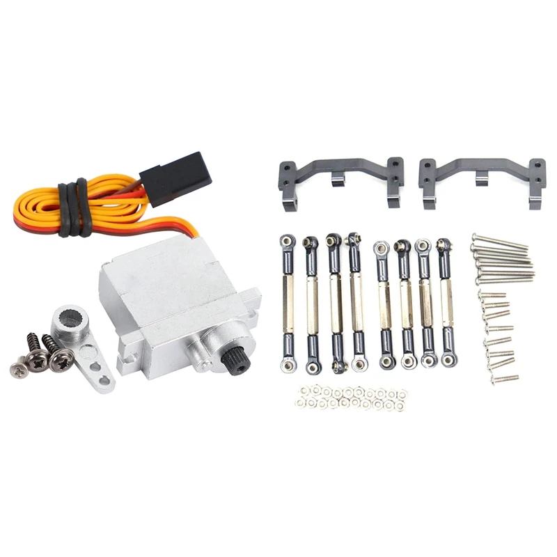 

Upgrade Metal For Gear Servo + Metal Arm With RC Car Spare Parts Upgrade Metal Pull Rod Servo Rod Pull Rod Base,Titanium