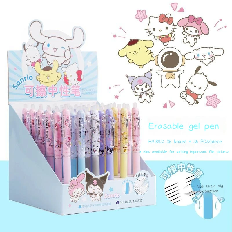 

Sanrio Press Type High Appearance Level Heat Erasable Neutral Pens Kuromi Melody Erasable 0.5mm Black Blue Neutral Pen Wholesale