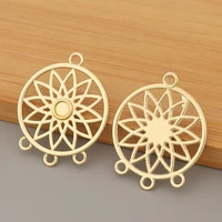 20pcslot gold tone dream catcher connectors charms pendants for earrings jewelry making accessories 33x27mm