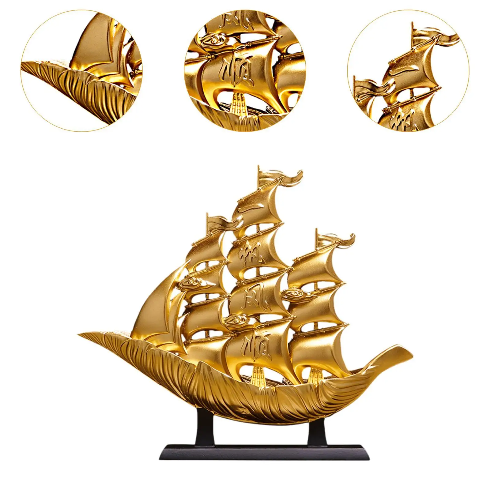 Декор парусной лодки статуя Настольная скульптура искусство книжная полка