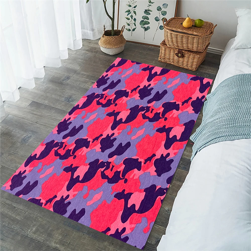 

CLOOCL Fashion Floor Mats Rose Red Camouflage Carpets for Living Room Bedroom Area Rugs Flannel Kitchen Mat Dropshipping