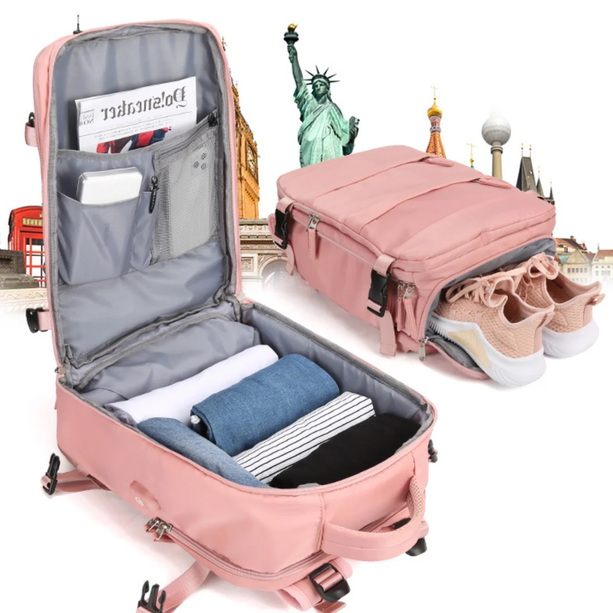 

Travel Backpack Large Capacity Waterproof Wet And Dry Partition Outdoor Sports Leisure Computer Backpack With USB