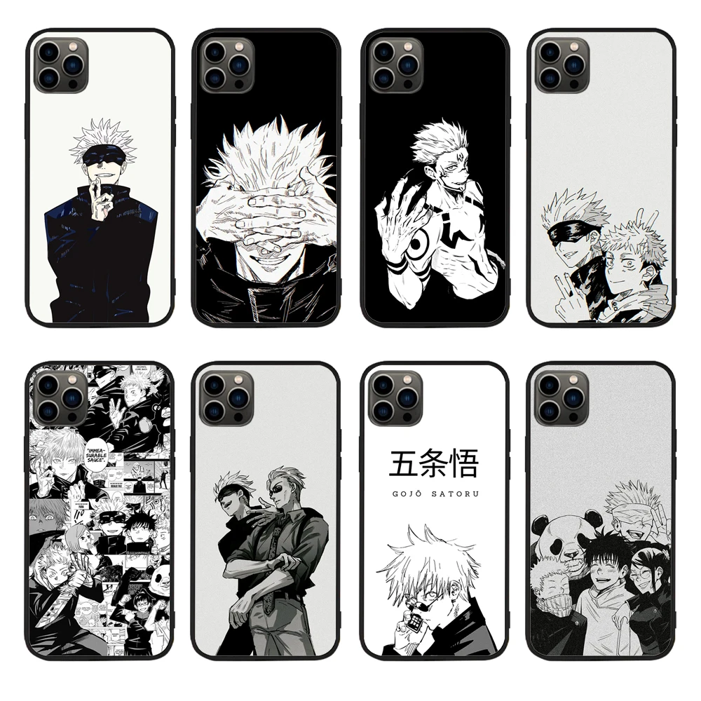 

Anime Jujutsu Kaisen Pattern Phone Case For Apple iPhone 13 12 11 Pro Max Mini X XR XS Max 6 7 8 Plus Non-slip Cover
