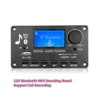 dropship dc 12v bluetooth 5 0 audio mp3 decoder board with lcd screen supports callrecordingmp3usbtfline infmbluetooth