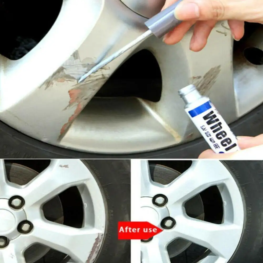 

Car Scratch Repair Pen Aluminum Alloy Wheel Hub Renovation Brush Waterproof Care Pen Wheel Tire Paint Silver Paint Marker H Z1I5