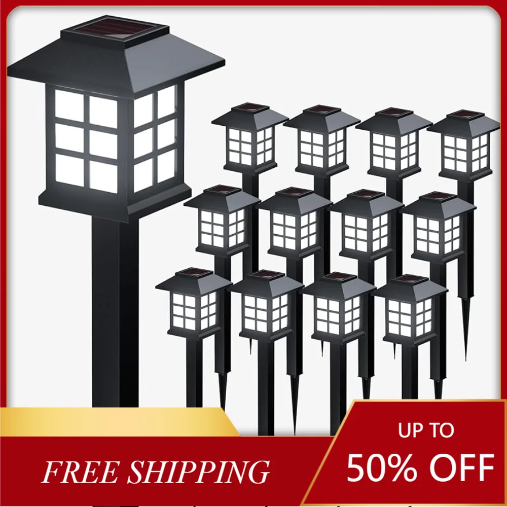 

12 шт., водонепроницаемые светильники для дорожек, 10 часов