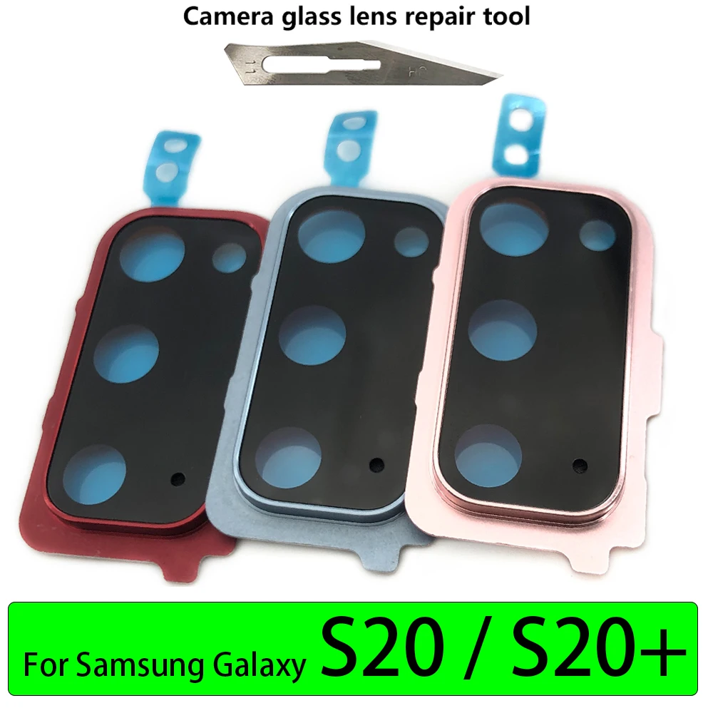 

100% Original Rear Back Camera Lens Glass with Frame Holder For Samsung Galaxy S20 S20 Plus Replacement Repair Spare Parts