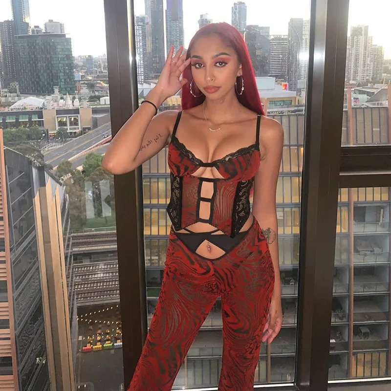 

Хит продаж, кружевной лоскутный топ с принтом зебры, женский прозрачный топ на бретельках, сексуальная уличная одежда, Клубная одежда для ве...