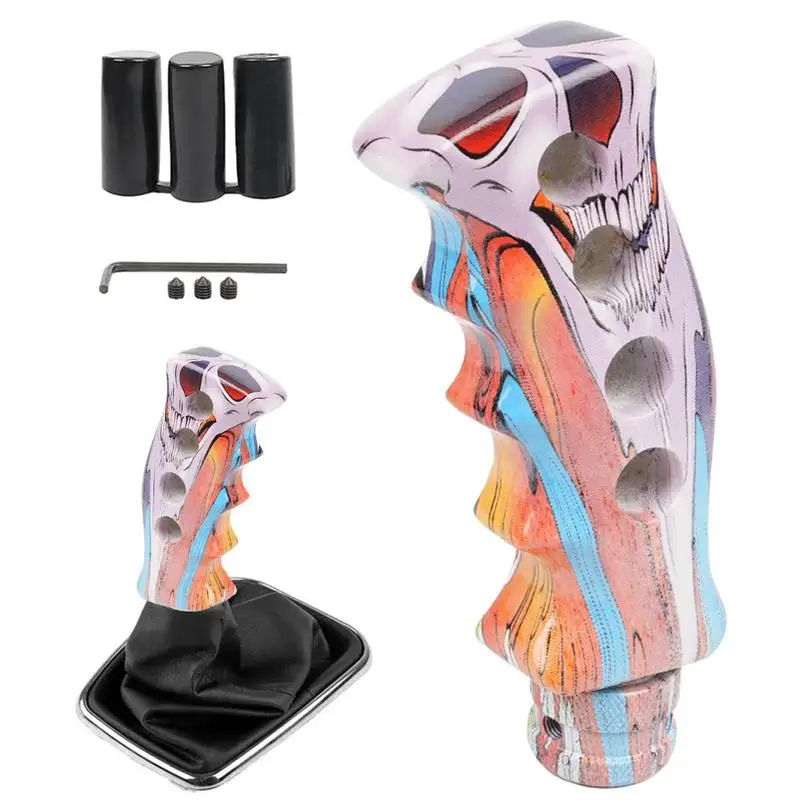 

Gear Shift Knob Universal Gear Shift Stick Manual Transmission Resin Ergonomic 4-Hole Knife Design Interior Replacement Parts