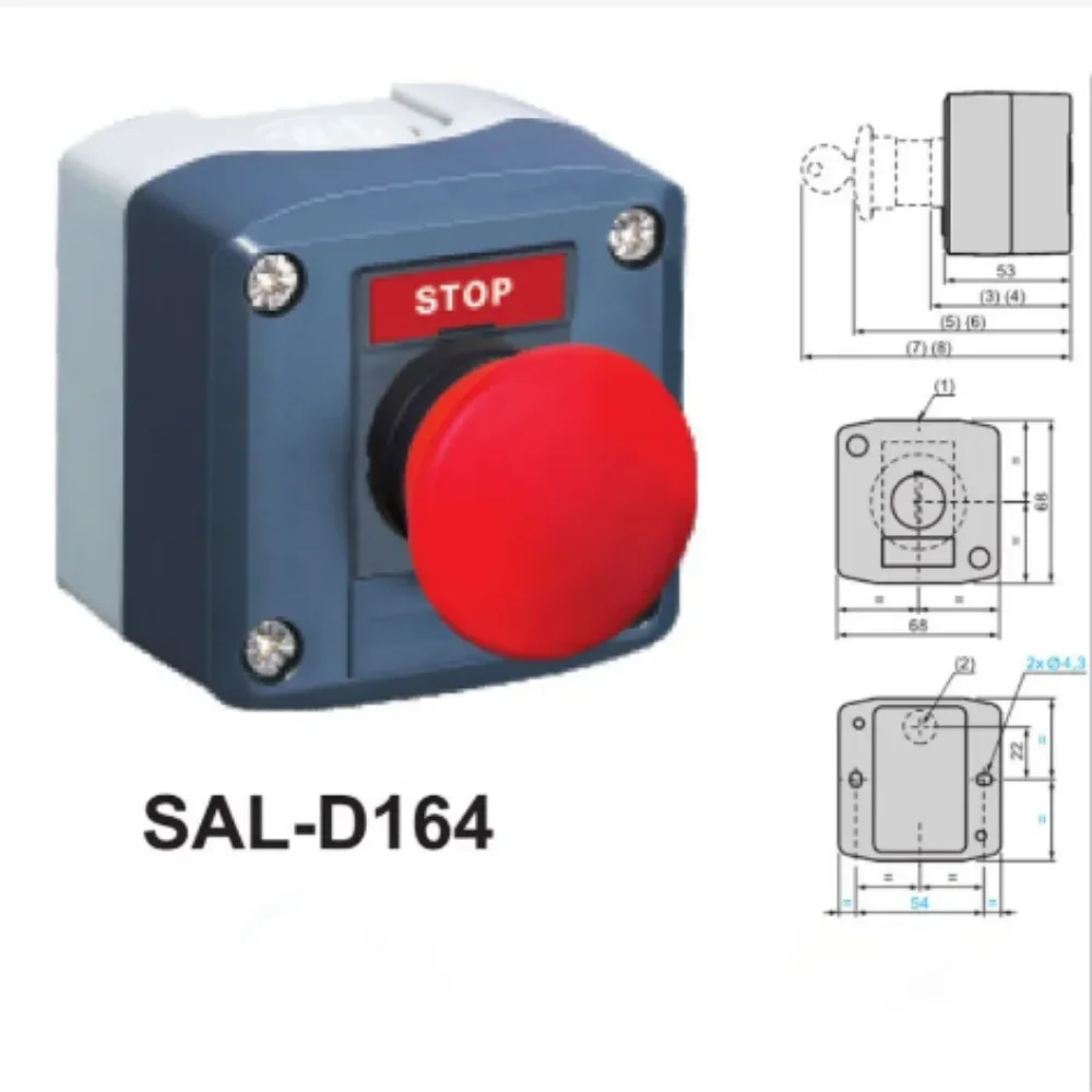 SAL (LA68H XAL)-D164 XB5 водонепроницаемый кнопочный корпус IP65 пружинный возврат SAL (LA68H XAL)-D164 XB5 водонепроницаемый кнопочный корпус IP65 пружинный возврат