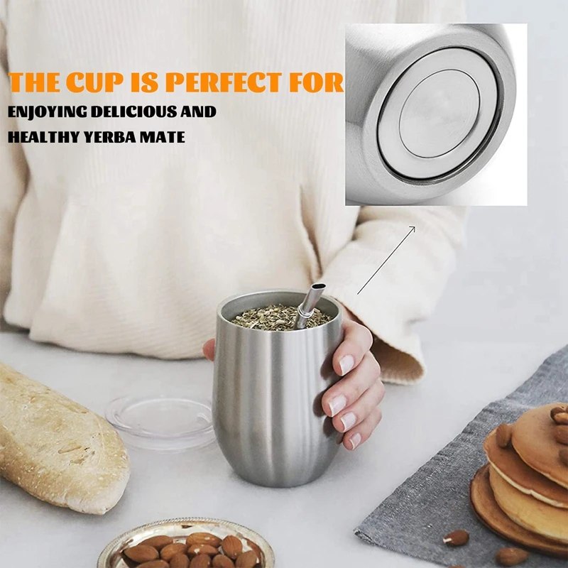 Набор чашек для чая Yerba Mate Gourd 12 унций чашка кофе и воды из нержавеющей стали с