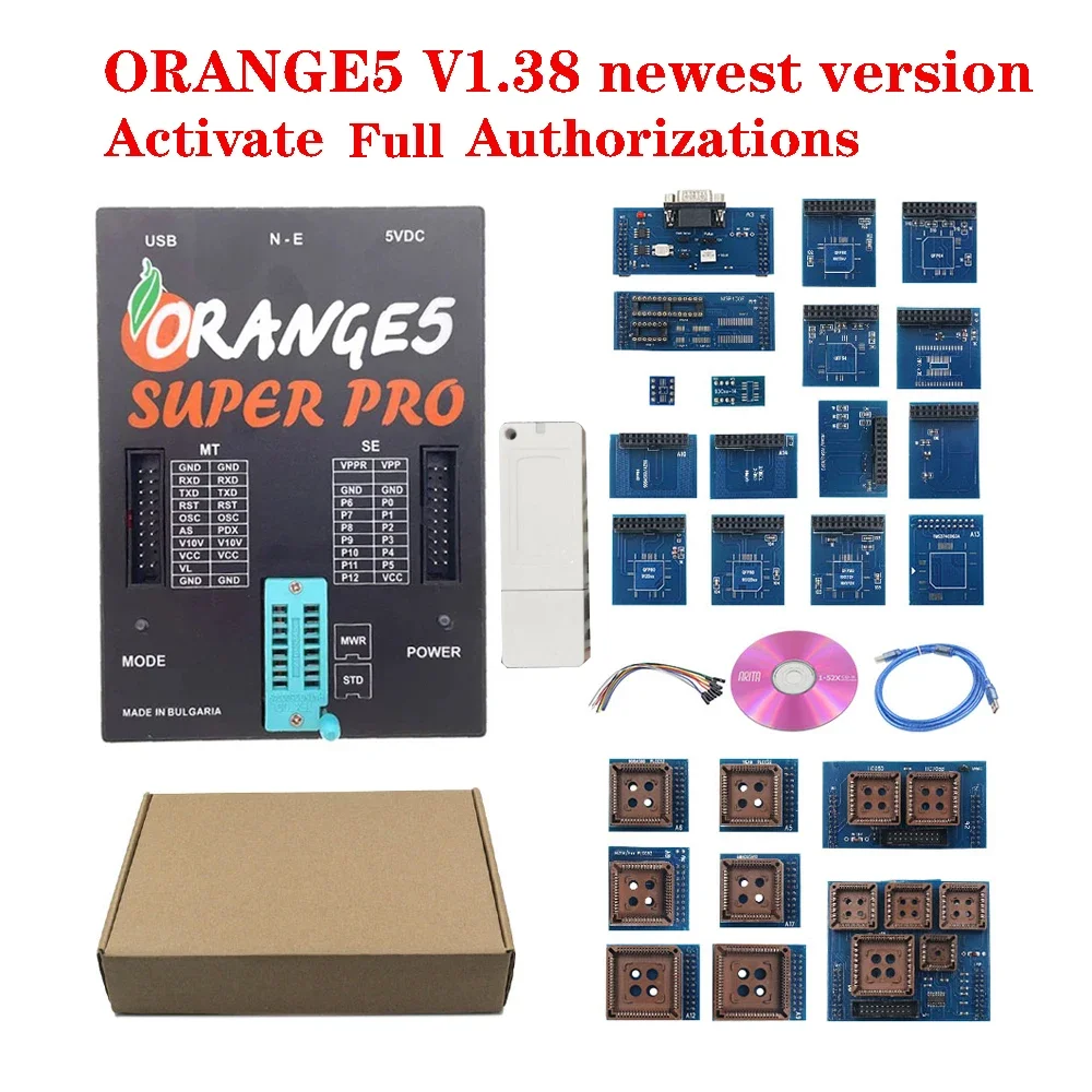 Полный адаптер V1.38 Orange5 ECU Programmer Orange 5 Универсальные адаптеры Eeprom с программным