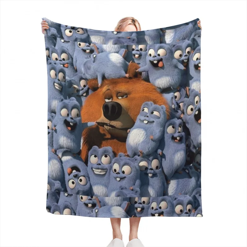 

Happy Lemmings Tabodi and Grizzy Throw Blankets Soft Velvet Blanket Travel Bedding Fleece Blanket