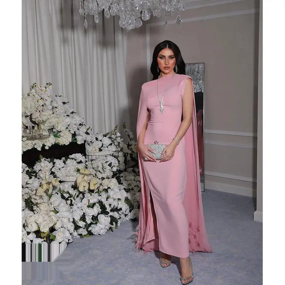 Женское ТРАПЕЦИЕВИДНОЕ ПЛАТЬЕ до щиколотки с высоким воротом