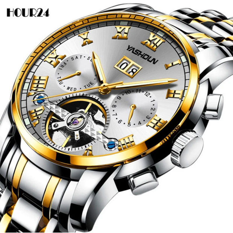 

Tourbillon Automatic Mechanical Watch for Men Sports Fashion Luxury Top Brand Mechanical Male Wristwatch Luminous Man Clock Gift