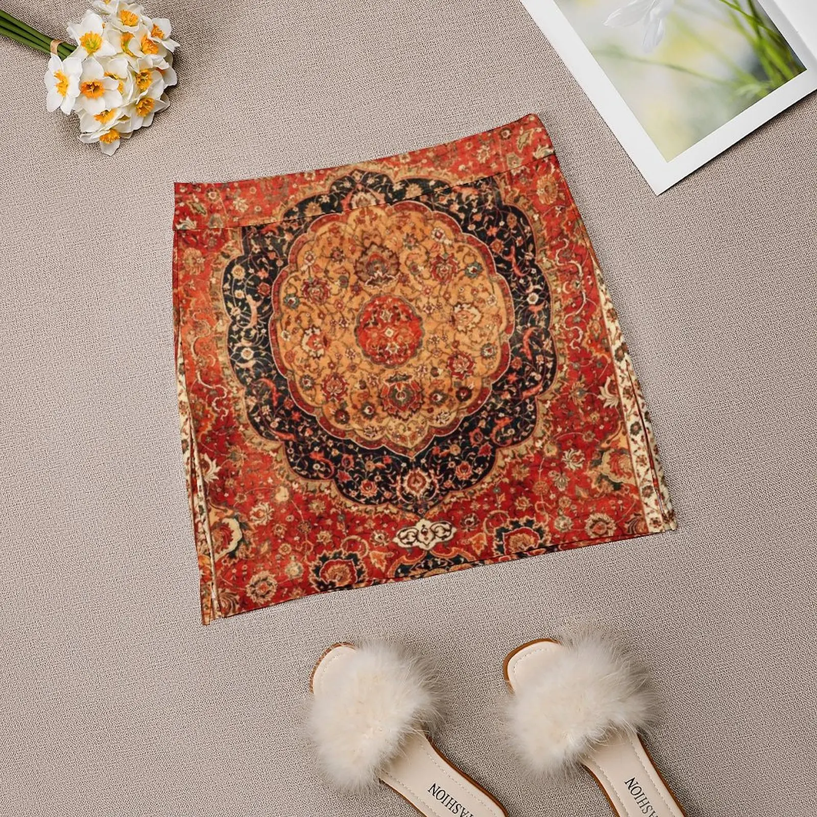 Античный персидский ковер Seley с принтом женская юбка летняя одежда Y2K 2022 брючная в