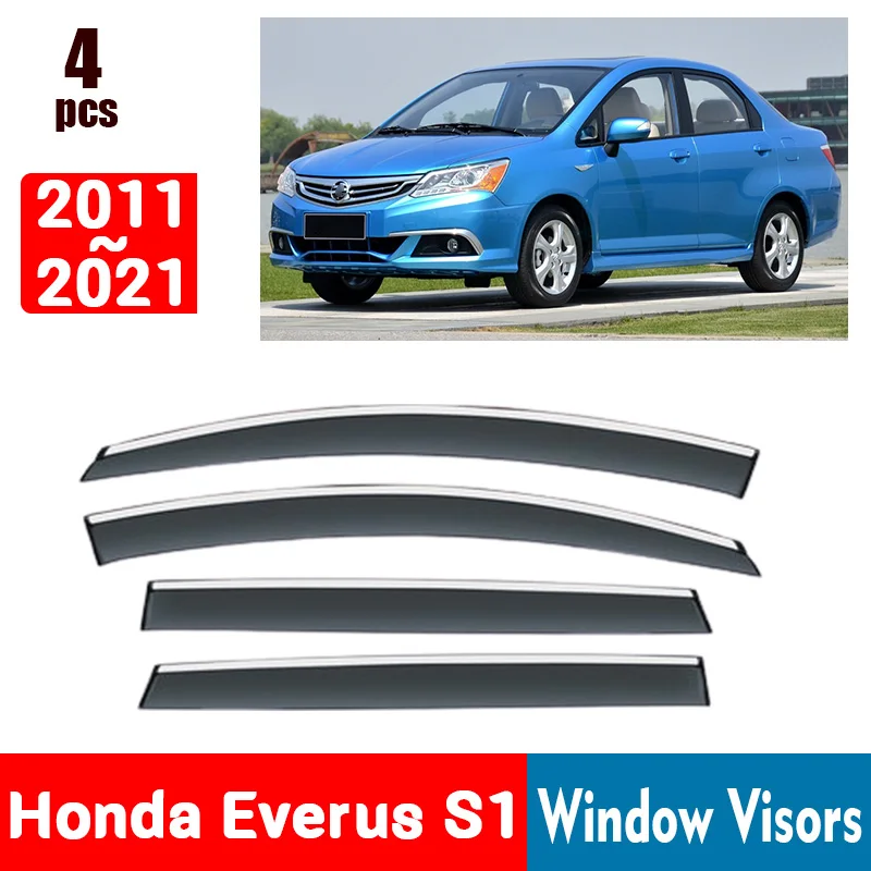 FOR Honda Everus S1 2011-2021 Window Visors Rain Guard Windows Rain Cover Deflector Awning Shield Vent Guard Shade Cover Trim