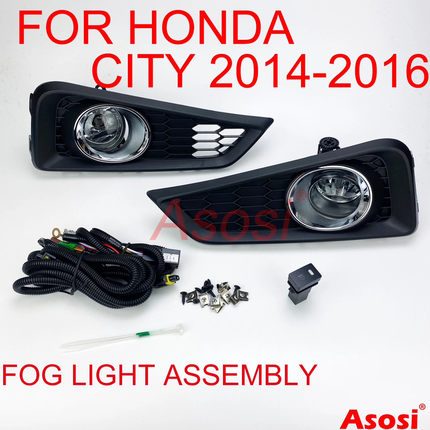 Передний бампер противотуманные фары дальнего света для Honda City 2014 2015 2016 полный