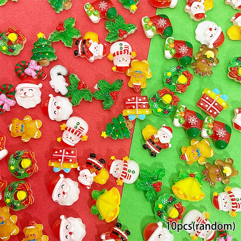 10 шт. Kawaii мультфильм Рождественская серия смола клип книга DIY ювелирные изделия