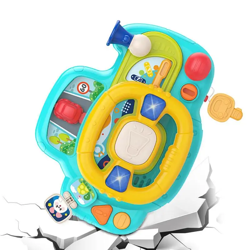 

Toy Steering Wheel Simulation Steering Wheel For Toddler Driving Lighted Educational Toy With Scrolling Screen Cute For Home