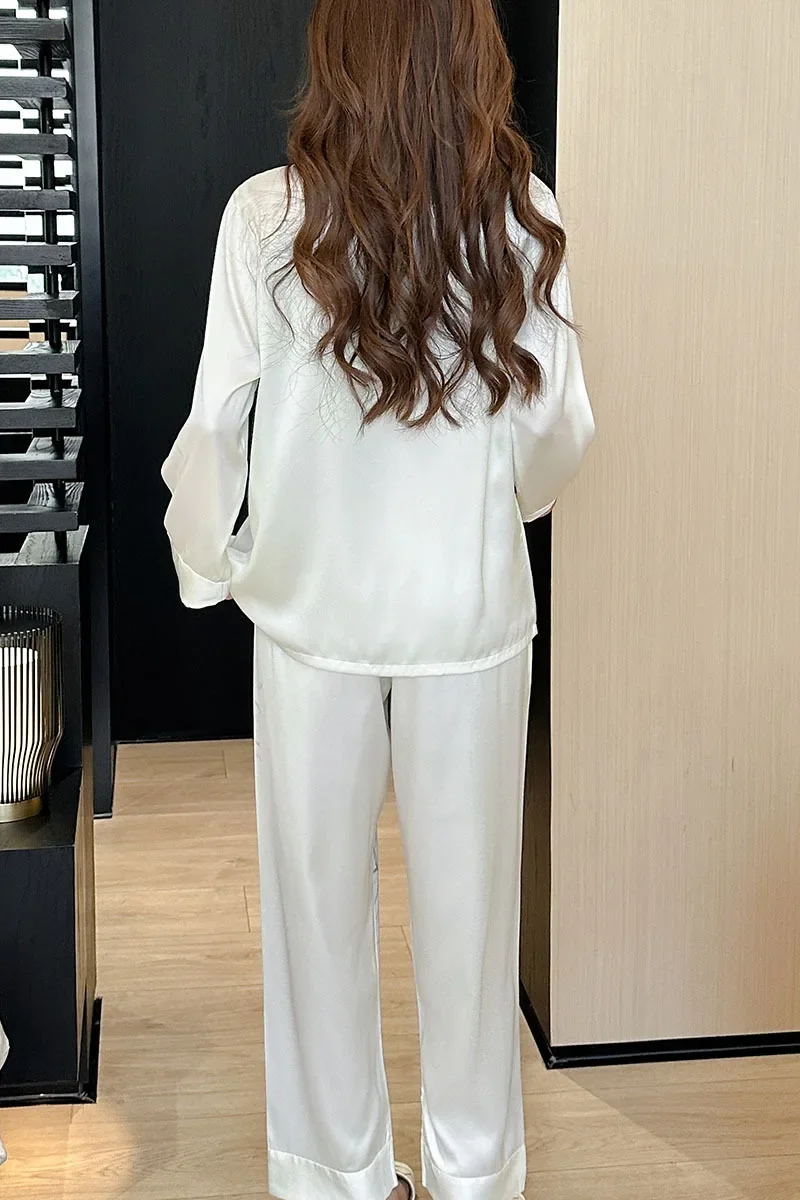 Брючные костюмы с длинными рукавами одежда для сна в китайском стиле женский