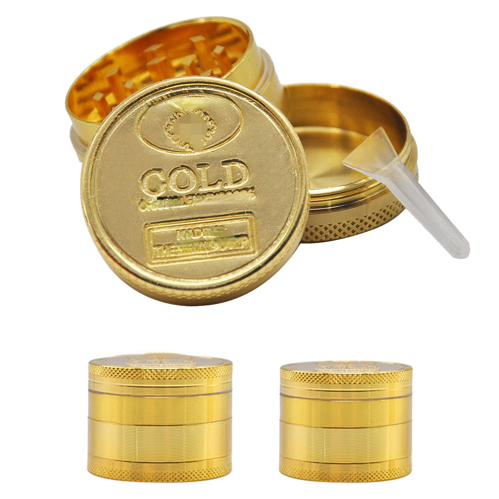

Classic creative zinc alloy three-layer metal smoke grinder creative smoke pulverizer metal grinder smoking accessories