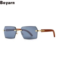 boyarn eyewear exclusive rimless cut sunglasses modern retro luxury brand design stars fashion street sunglasses