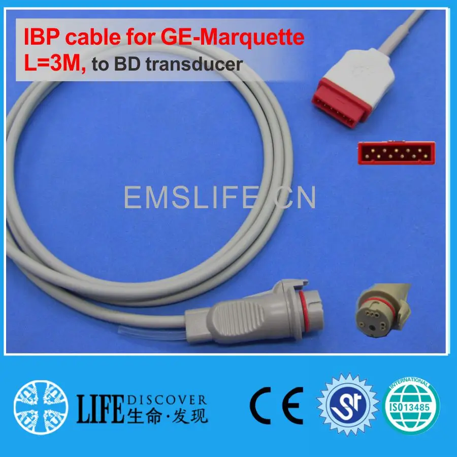 GE Dash Marquette IBP cable for Utah Abbott BD B.brauu Edward disposable pressure transducer |