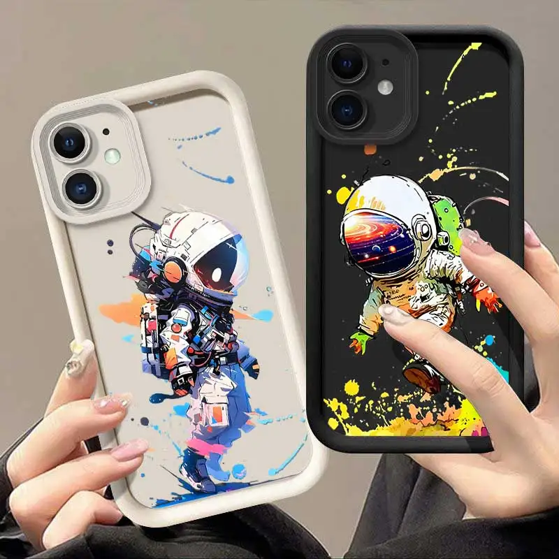 Цветной чехол IP11 для телефона с астронавтом небом лестницей iPhone 14Pro 14Plus 14 13Pro 13mini 13