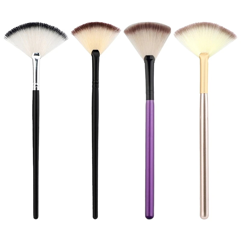 

Fan Brushes Facial Brushes Soft Makeup Brush Cosmetic Applicator Tools Wooden Handle and Soft Fiber
