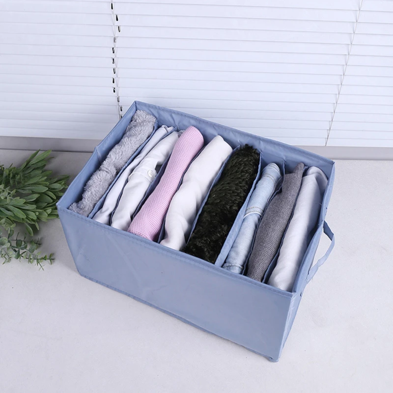 

7/9 Grid Jeans Storage Boxes Closet Organizer Wardrobe Dividers Drawer Organizers Foldable Underwear Storage Box