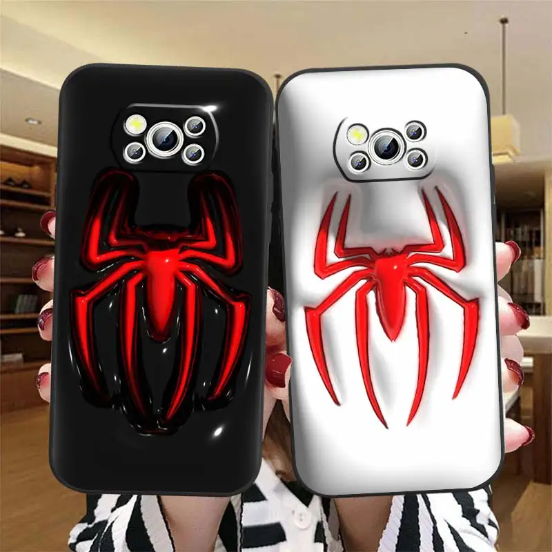 

3D Visual Marvel SpiderMan Phone Case For Xiaomi Mi Poco X5 X4 X3 NFC F5 F4 F3 GT M5 M5s M4 M3 Pro C50 C40 5G Black Cover