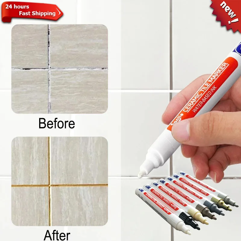 

Белый водонепроницаемый маркер для плитки, ручка для наполнения стен и швов, дополнительно для плитки, пола, ванной комнаты, для обеззараживания швов