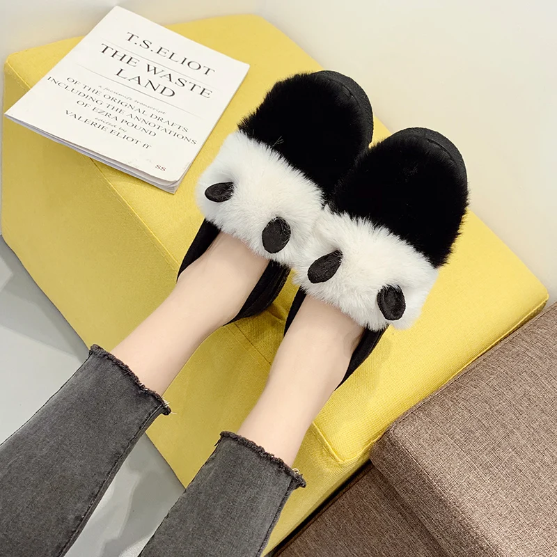 

Women in winter wear new rabbit ears thick bottom with plush soft bottom moon Plush Doudou cotton tide shoes 1686