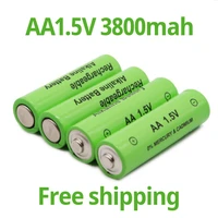 free shipping 100 new brand aa rechargeable battery 3800mah 1 5v new alkaline rechargeable batery for led light toy mp3