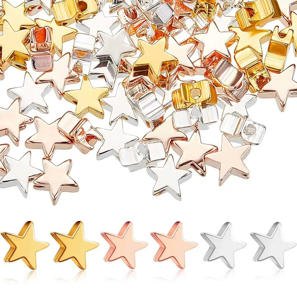 

разделительные бусины 6 мм бусины-разделители в виде звезд, Золотые бусины-разделители, свободные бусины, позолоченные бусины-звезды для из...