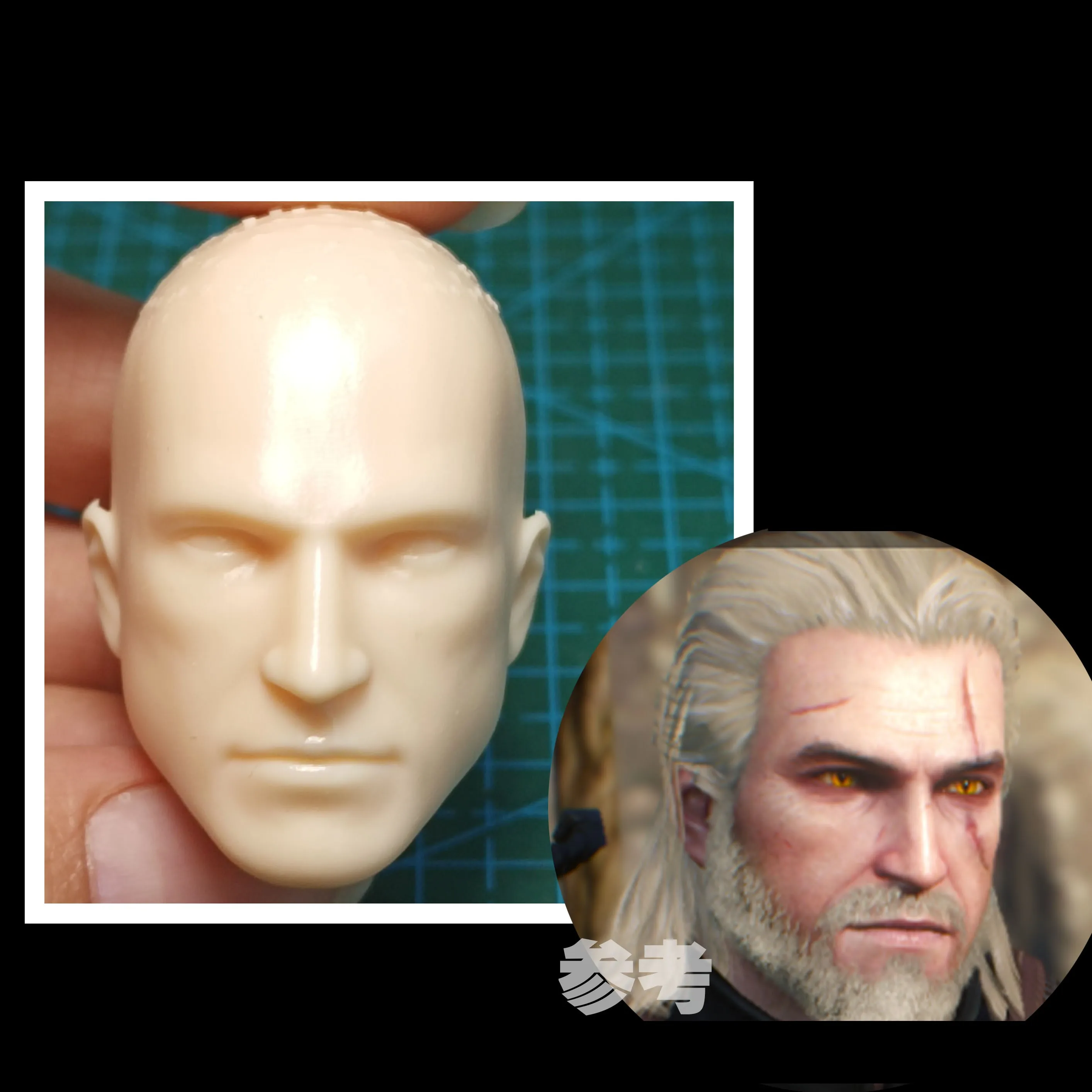 

1/6 Unpainted Male Head Sculpt Carved Model Fit 12" Action Figure Body Dolls