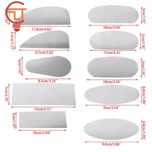 10 шт., стальной резак, керамические инструменты, Зубчатый скребок для керамики, глины, стальной скребок для полимера глиняный скребок, инструменты для керамики