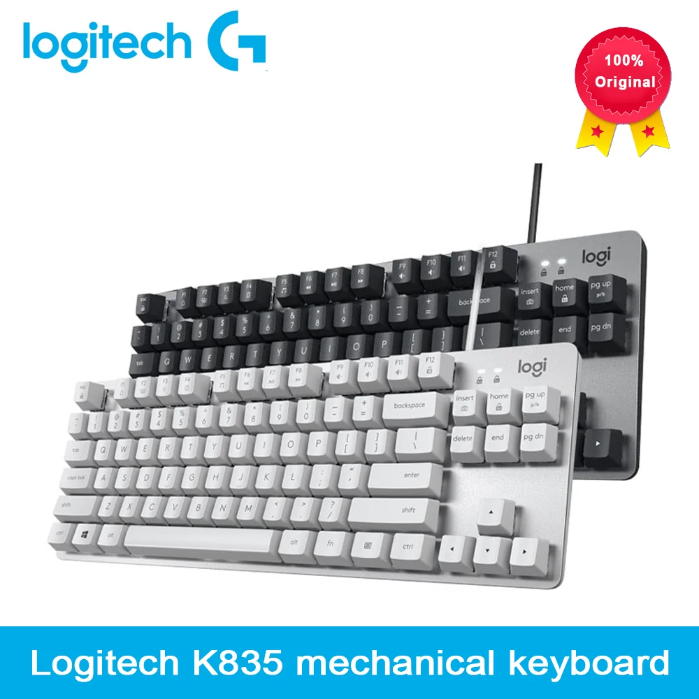 Logitech K835 Mechanical keyboard Wired Gaming Keyboard TKL 84-key floating keycap For Desktop Laptop PC Office Gamer Keyboard