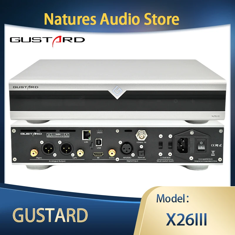 Gustard DAC-X26III HIFI Сетевой потоковый декодер Настольный аудиодекодер X26 III USB ЦАП с