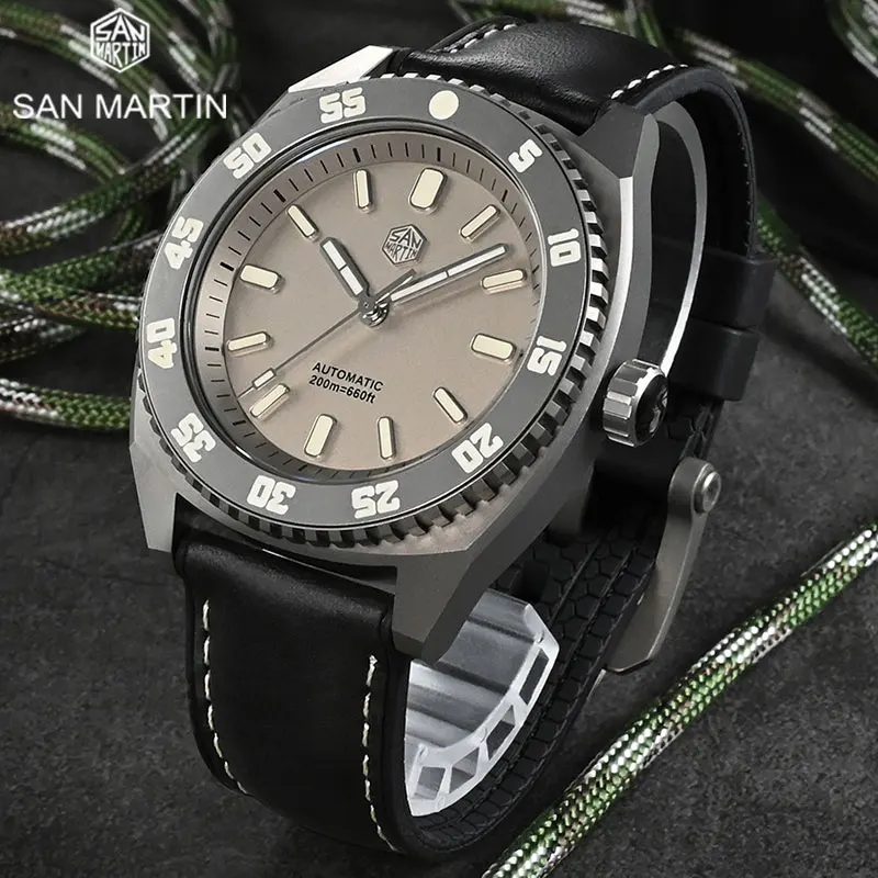 

Часы наручные San Martin ST2100 Мужские механические, люксовые спортивные автоматические Светящиеся в темноте с сапфировым стеклом, класс 5, 43 мм, 20 бар