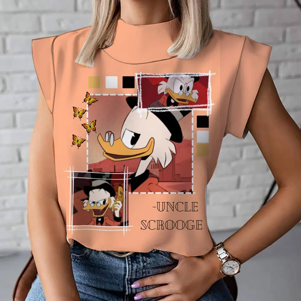 

Disney Sleeveless T-shirt Female Summer Student Cartoon Mickey Print T-shirt Cut Sleeve Top Loose All-match Vest 2023