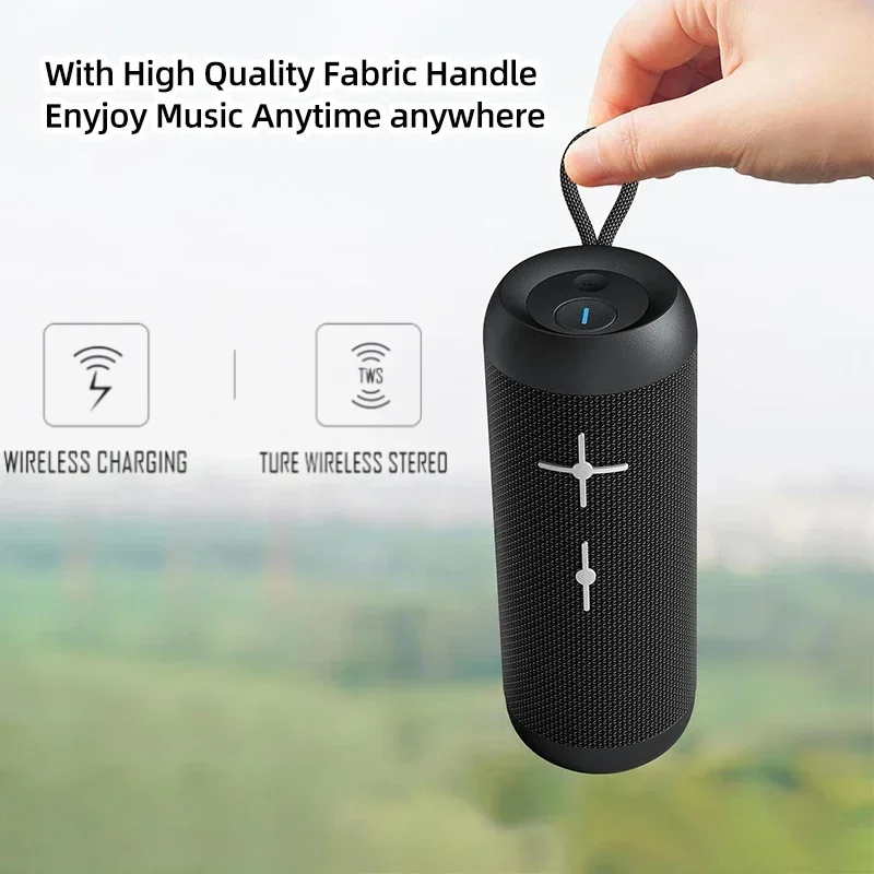 Беспроводной цилиндрический стерео портативный тканевый водонепроницаемый