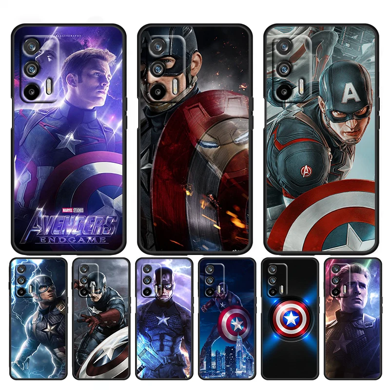 

Marvel Captain America For OPPO Reno 7 Pro SE Z 6 Lite Pro 5 Lite 4 Lite Z 2 Z 4G 5G Silicone Soft Black Phone Case